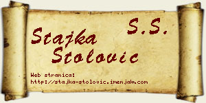 Stajka Stolović vizit kartica